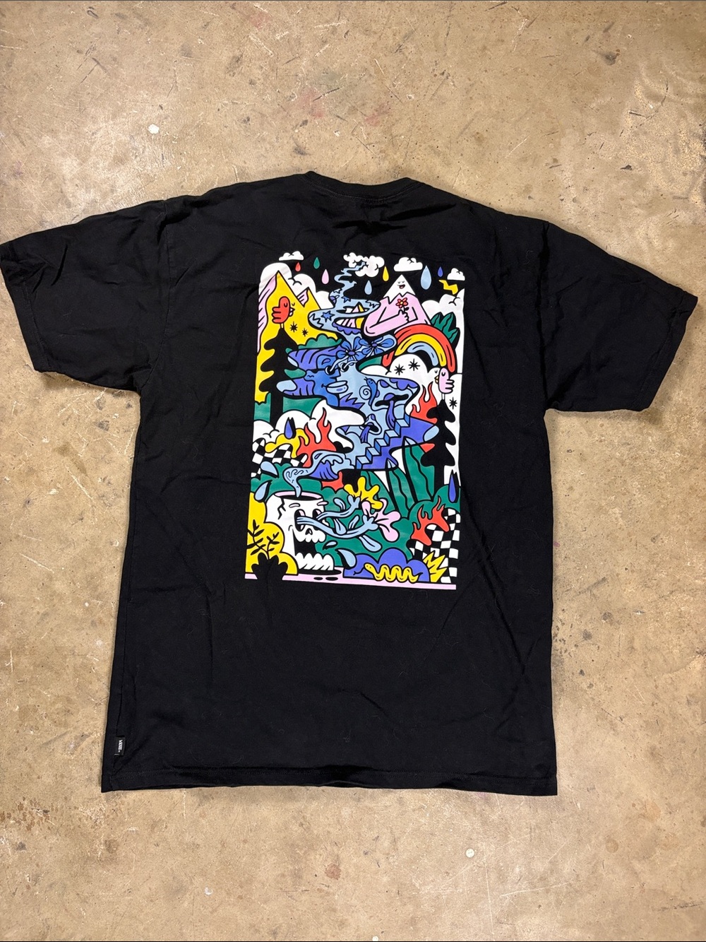 Vans Men's Large Crewneck Graphic T-shirt in Black